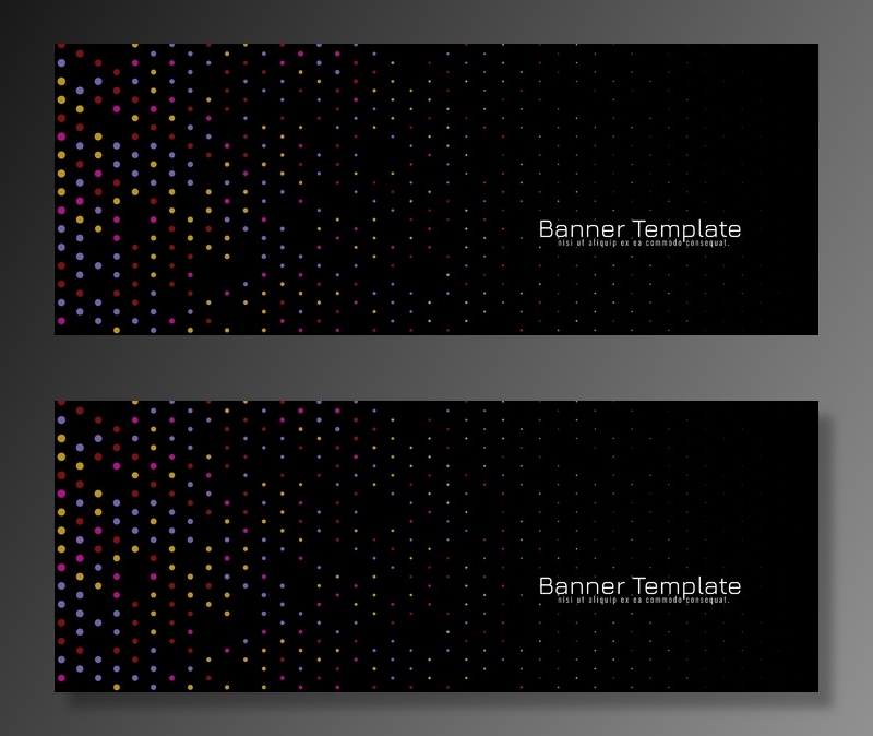彩色半色调设计深色装饰横幅banner矢量eps,ai矢量模版下载