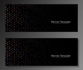 彩色半色调设计深色装饰横幅banner矢量