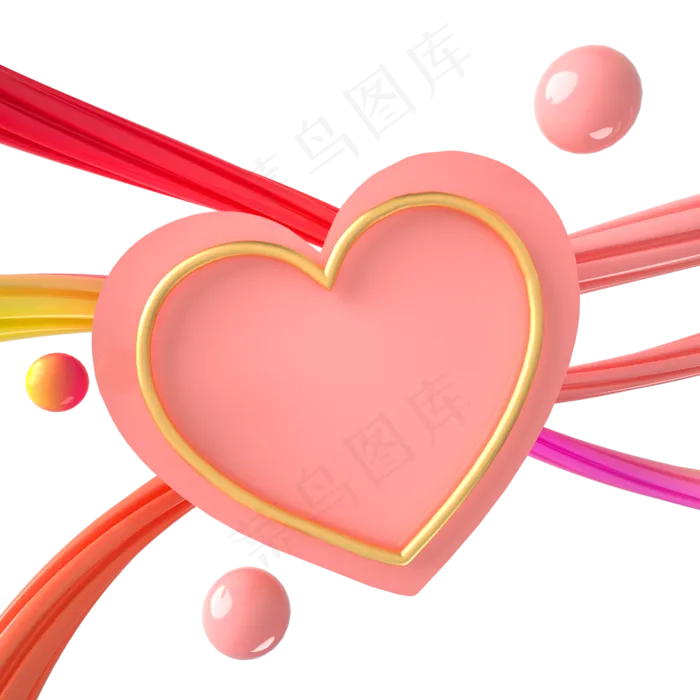 粉色爱心图形边框(2000*2000px 300 dpi )