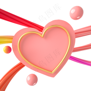 粉色爱心图形边框