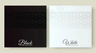豪华黑白背景，带边框图案