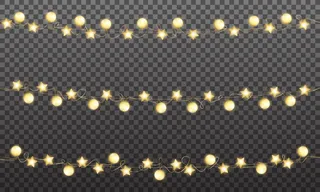 圣诞金花环，闪亮的金色装饰，圣诞节和新年庆祝