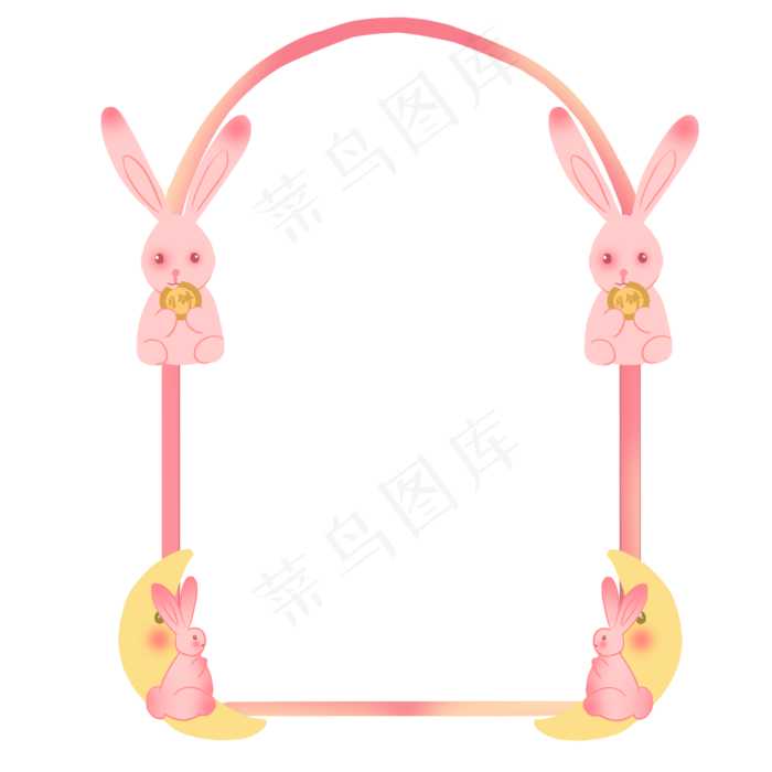中秋节玉兔边框(2000X2000(DPI:300))psd模版下载