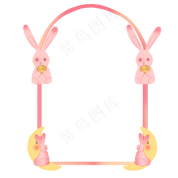 中秋节玉兔边框(2000X2000(DPI:300))psd模版下载