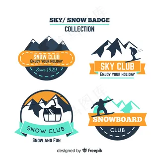 滑雪板徽章系列