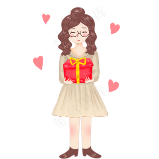 教师节手拿礼盒老师