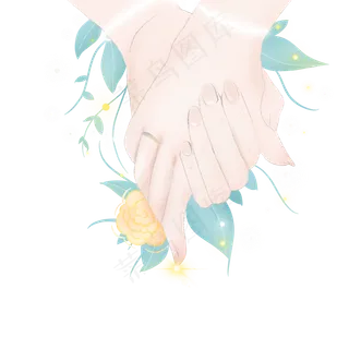 情侣牵手七夕节花瓣爱情