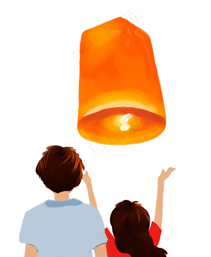情侣背影祈福中元节(1424X1736(DPI:300))psd模版下载