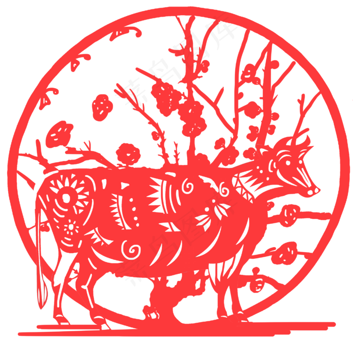 2021牛年剪纸