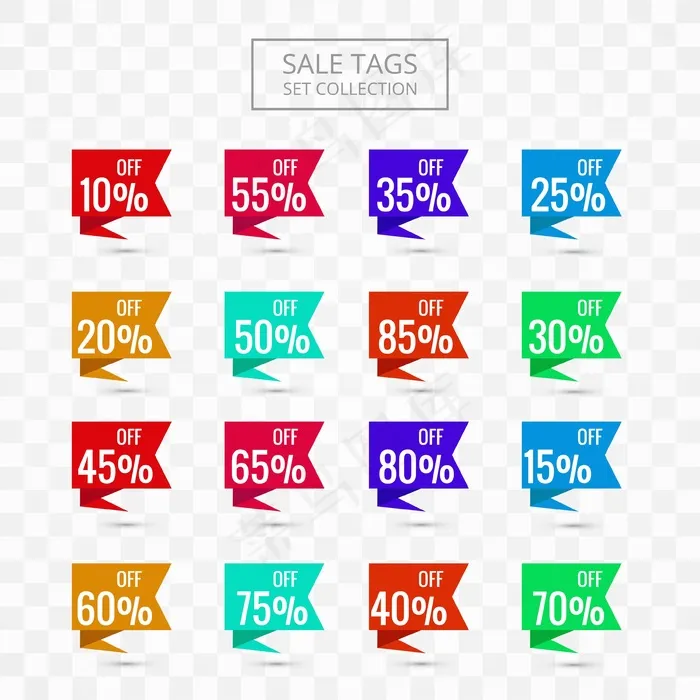销售标签集收集彩色设计eps,ai矢量模版下载