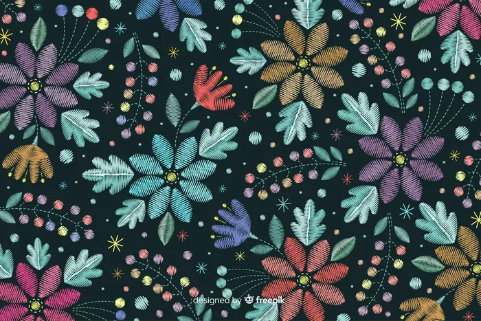 花卉刺绣背景