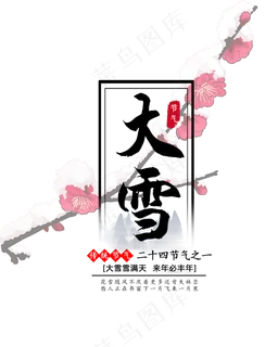 大雪节气梅花花枝