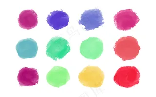 彩色水彩笔刷
