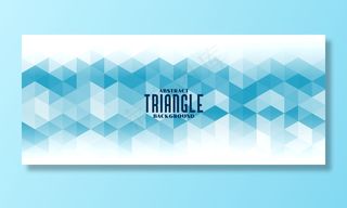 抽象蓝色三角形网格图案横幅banner