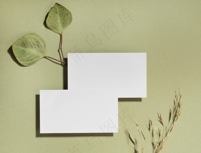 上图：带叶子的名片