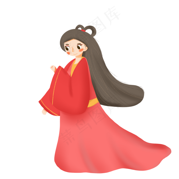 七夕情人节卡通织女(2000X2000(DPI:132))psd模版下载