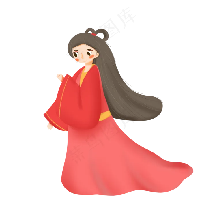 七夕情人节卡通织女(2000X2000(DPI:132))psd模版下载