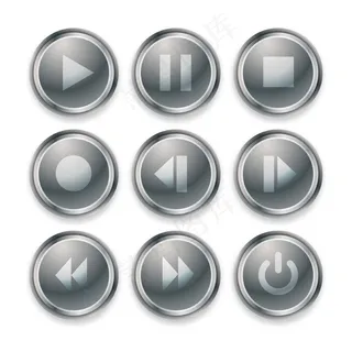 播放按钮设计为金属灰色