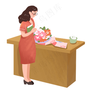 教师节感恩老师送花PNG