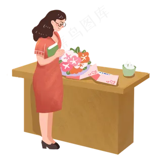 教师节感恩老师送花PNG