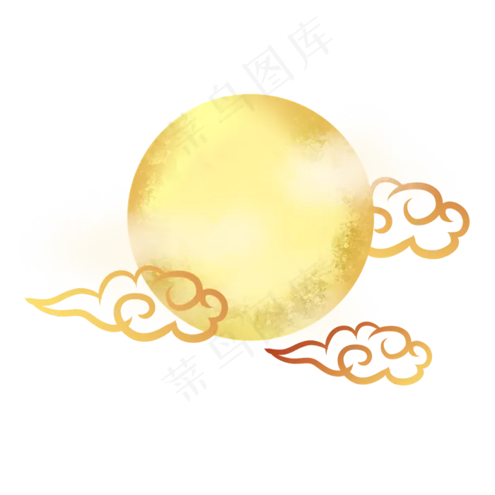 中秋节月亮祥云装饰图案(2000X2000(DPI:96))psd模版下载
