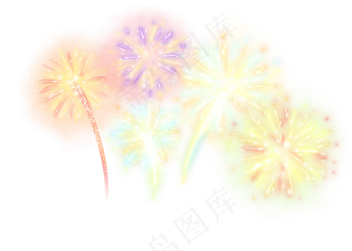 新年炫彩烟花(2000X2000(DPI:300))psd模版下载