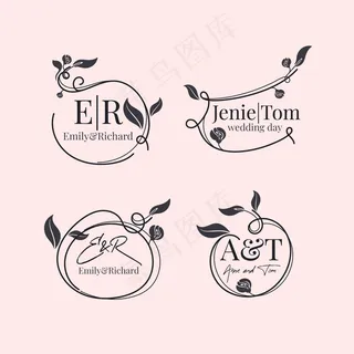 花卉婚礼标志