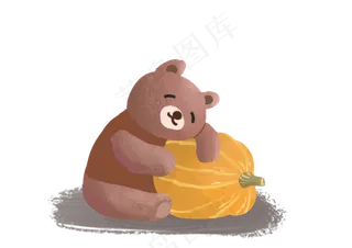 秋天收获小熊玩具