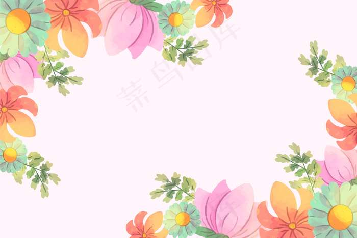水彩花卉背景eps,ai矢量模版下载