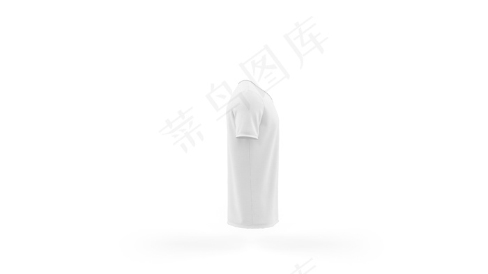 白色t恤模型样机模板，侧视图psd模版下载