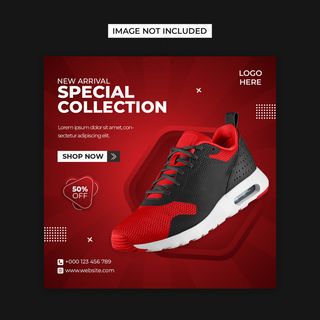 特殊鞋子社交媒体和模板模板