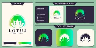 莲花标志结合刷圈标志设计和名片设计