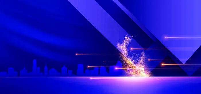 年会城市蓝色 大气(1920*900px 	       )psd模版下载