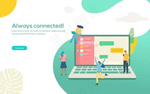 人们在社交媒体上用智能手机和笔记本电脑聊天,在线聊天插图概念,可用于,登录页,模板,用户界面,网络,手机app移动应用程序,海报,横幅banner,宣传单,DM传单 人们在社交媒体上用智能手机和笔记本电脑聊天,在线聊天插图概念,可用于,登录页,模板,用户界面,网络,手机app移动应用程序,海报,横幅banner,宣传单,DM传单