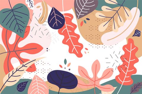 平面风格抽象花卉背景