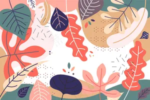 平面风格抽象花卉背景