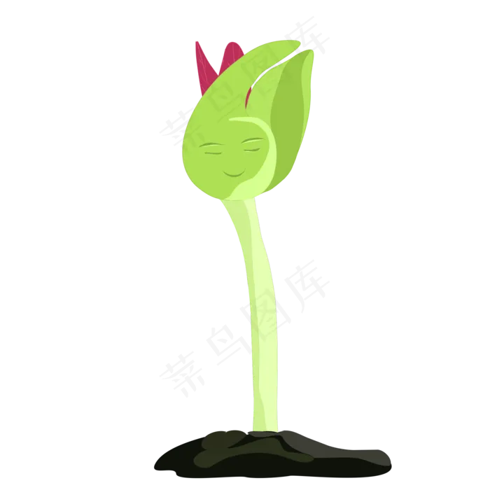 秋分秋种种子发芽可爱精灵矢量图(2000X2000(DPI:300))psd模版下载