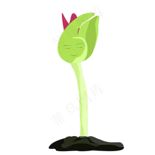 秋分秋种种子发芽可爱精灵矢量图