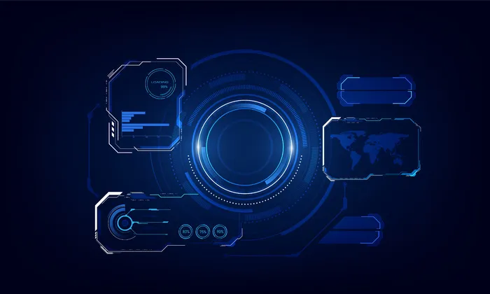 Ui hud屏幕技术系统创新背景模板。