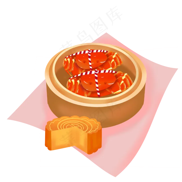 中秋节大闸蟹月饼(3000X3000(DPI:300))psd模版下载