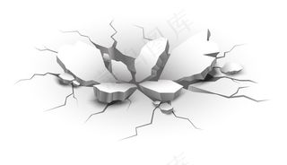 用石头在土上画出的真实裂缝