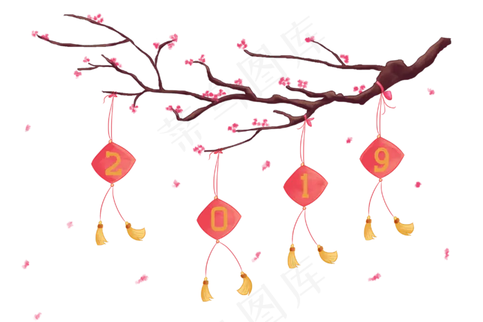 2019新年来临寒冬梅花盛开花(3000X2000(DPI:300))psd模版下载