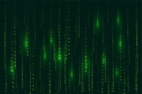 数字递减的矩阵式二进制码数字背景