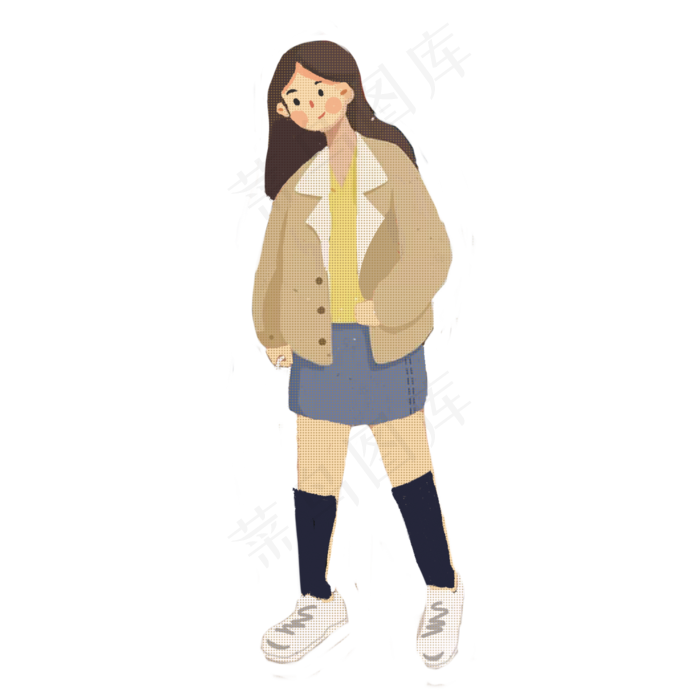 卡通秋天可爱少女免扣素材