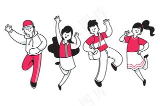 一组不同的年轻人