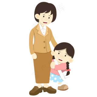 手绘矢量教师节老师与学生