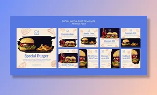 美国食品社交媒体帖子模板