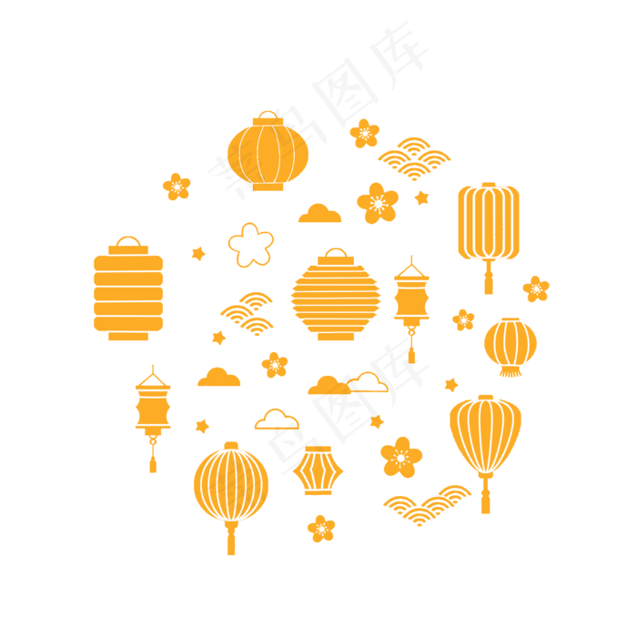 中秋月饼包装底纹元素