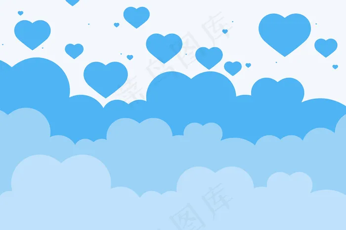 蓝云心背景eps,ai矢量模版下载