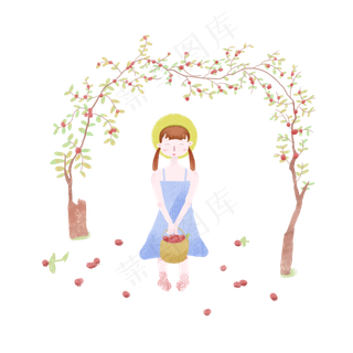 24节气之立秋女孩可商用元素